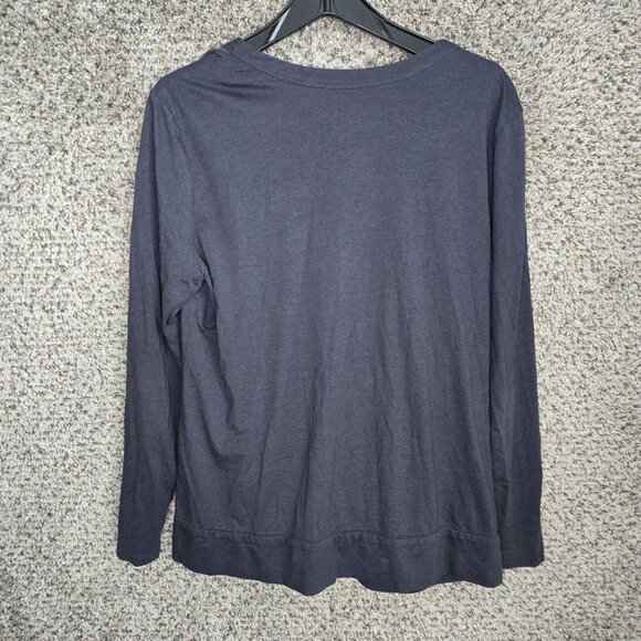 LOGO Lori Goldstein Cardigan Womens Large Gray Instant Chic Button Ruffle Pocket - Picture 8 of 8